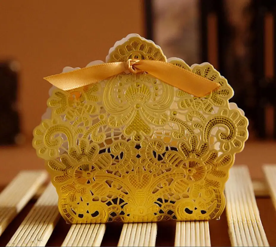 Коробка для конфет с лентой сувенир 100 шт.|Подарочные сумки и упаковка| |