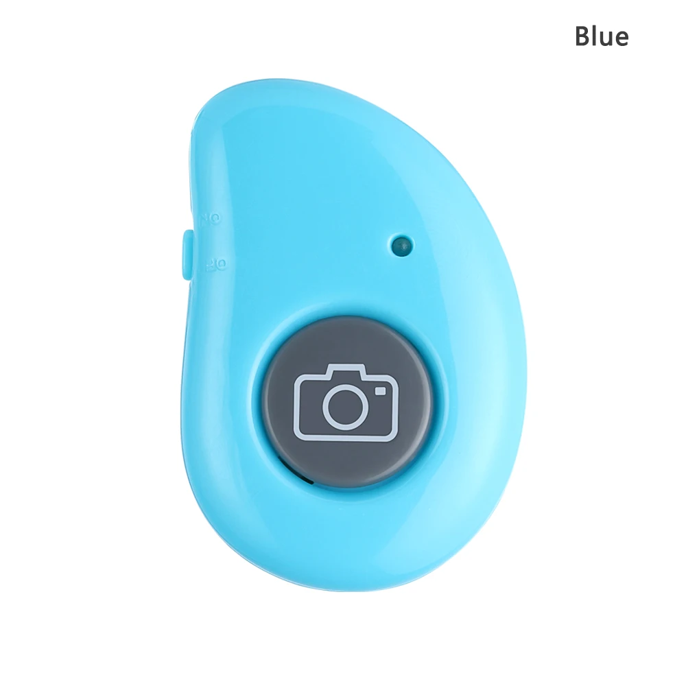 blue Универсальный мини беспроводной Bluetooth спуск затвора Пульт дистанционного управления селфи кнопка спуска затвора смартфон Камера спуска затвора Лер - Цвет: blue