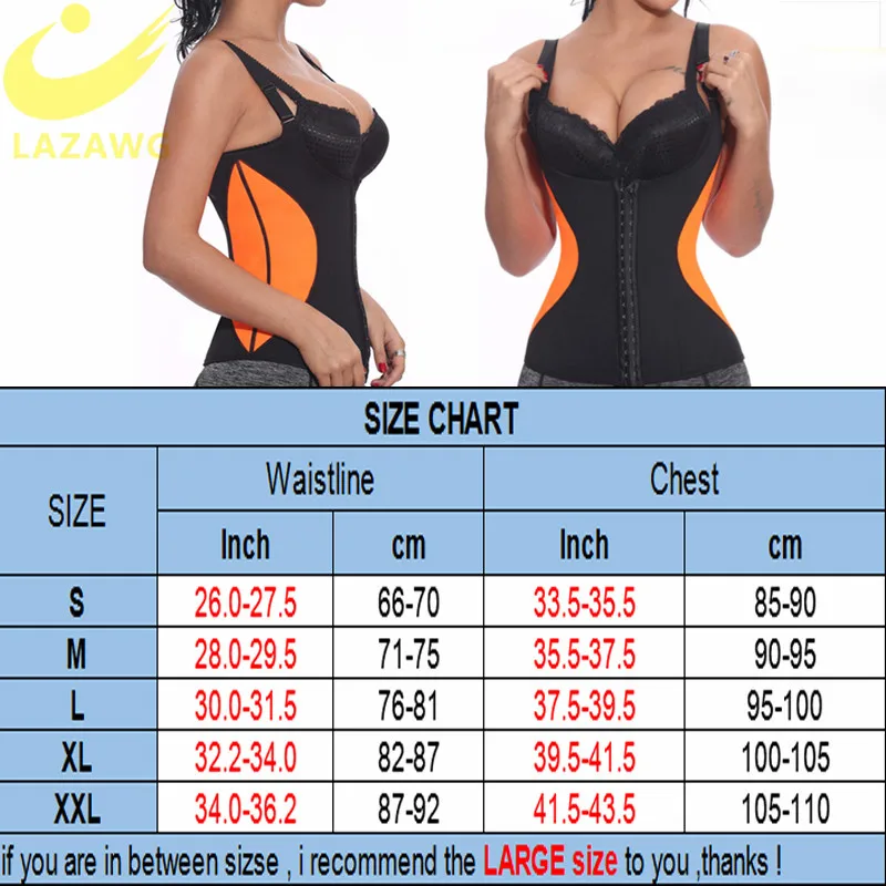 Lazawg Для женщин для талии Cincher для живота Управление Пояс Горячая неопрена Пот Топ регулируемый крючок для всего тела жилет Модные Цвет корсет для занятий спортом