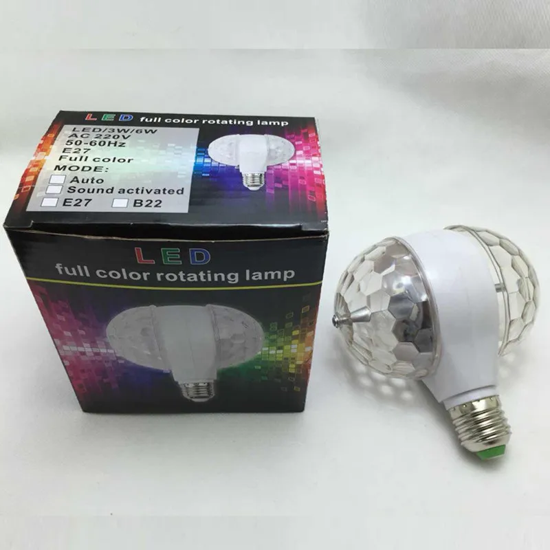 YIYANG E27 6 Вт с двойной головкой, вращающийся RGB светодиодный светильник, сценический светильник, вечерние лампы, диско-светильник, декоративный светильник для дома