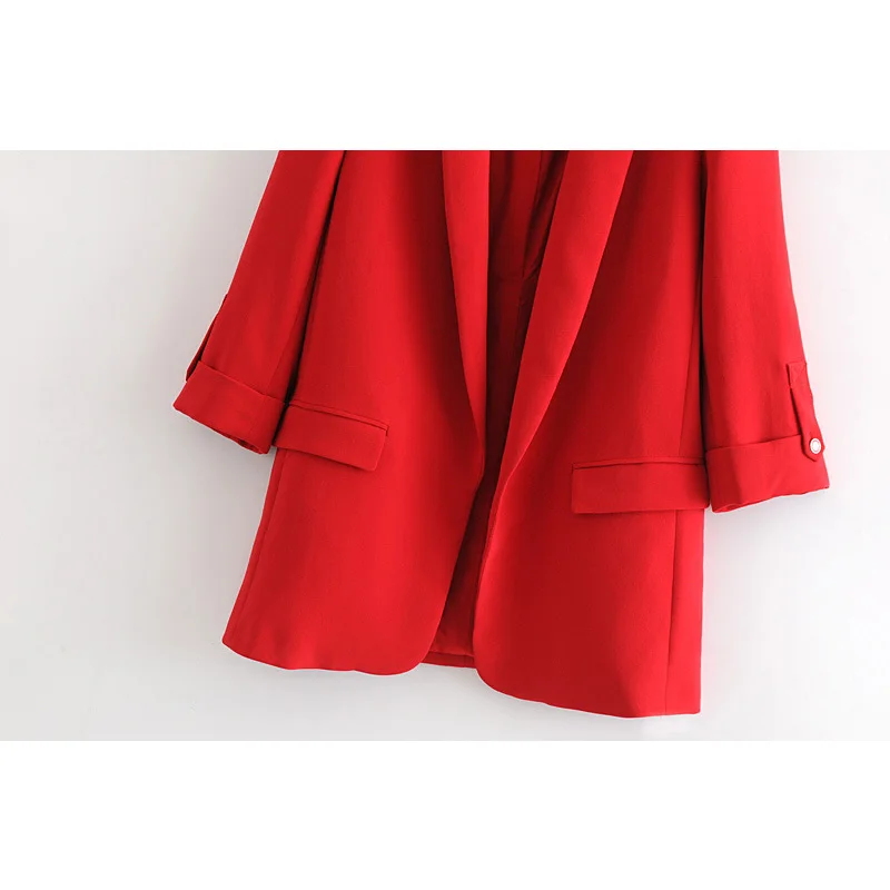 LTD1198216 ELYB New Solid Blazer Women Notched Coat Lady Fashion Long Sleeves OL Patchwork Buttons Slim Vestidos | Женская одежда