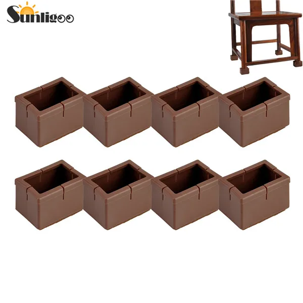 Coffee Color 8pcs Sunligoo защита для ног стула противоскользящая Защита от царапин квадратная силиконовая мебель для стола наконечники для ног крышки 8 шт - Цвет: Coffee Color 8pcs