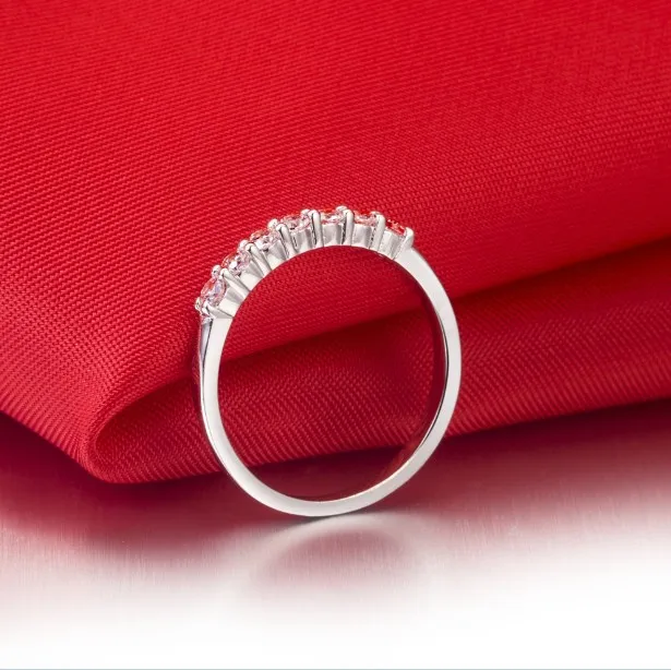 

Genuine Gold 14K High Quality Wedding Gold Band for Women 0.21Ct Diamond Ring 14K White Gold Wedding Band Ring Jewelry