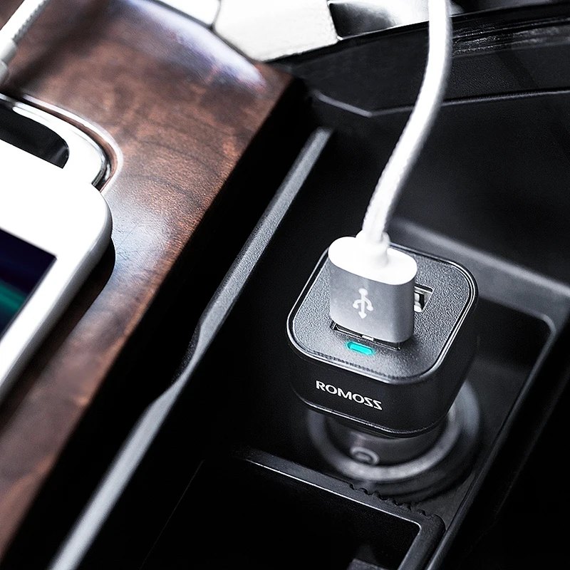 Автомобильное зарядное устройство Romoss 30 Вт с двумя USB и быстрой зарядкой PD 3 0 для