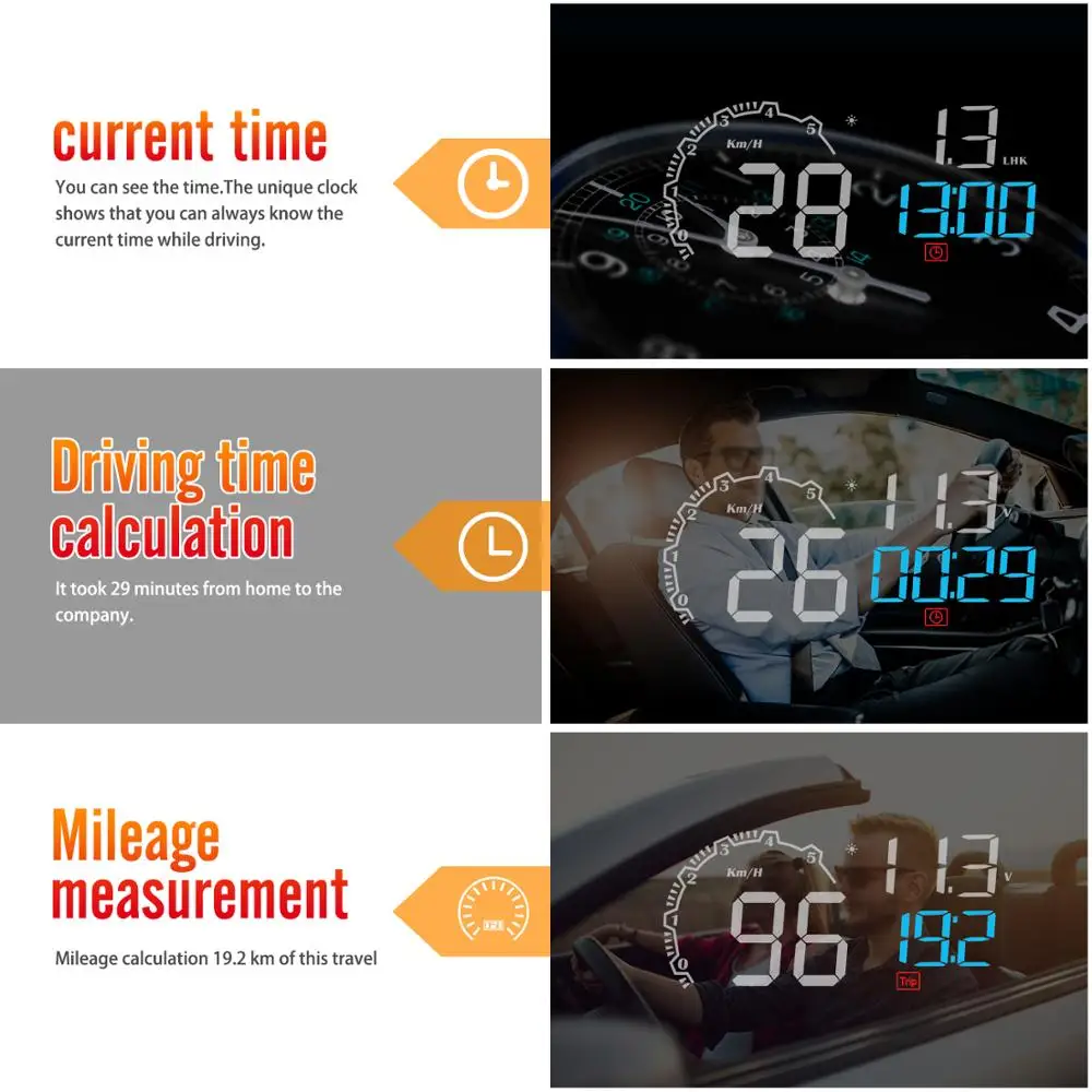 Автомобильный Hud дисплей C600 OBD с сигнализацией превышения скорости автомобильный