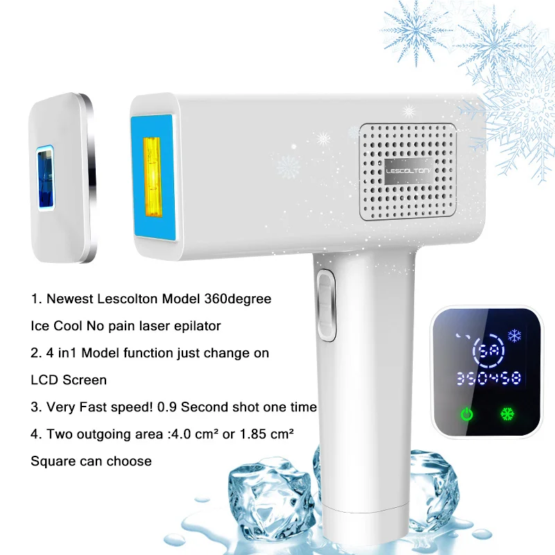 Эпилятор Lescolton Ice cool IPL, постоянное лазерное удаление волос с ЖК-дисплеем, лазерный триммер для бикини, фотоэпилятор