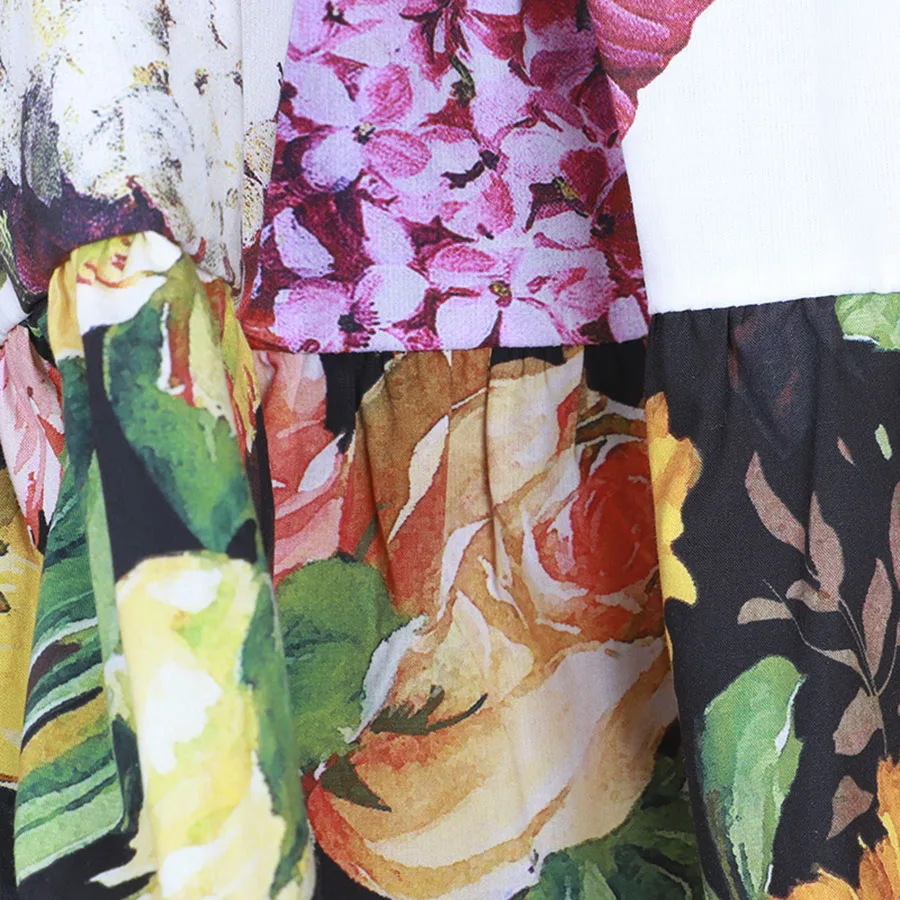 Женское летнее пляжное платье роскошное с короткими рукавами и разноцветным