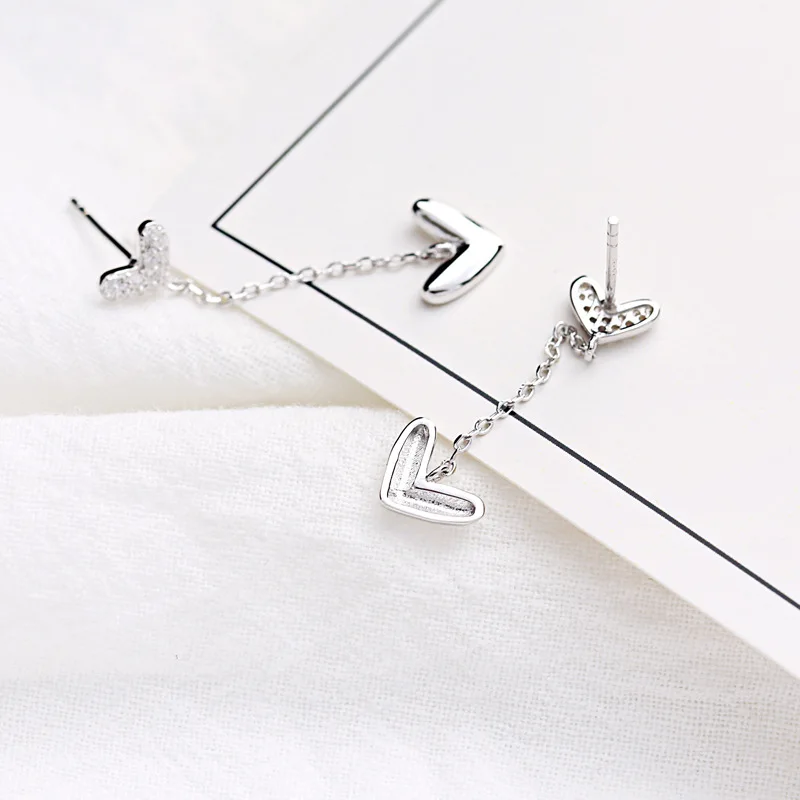 Sweet heart cz серьги 100% 925 пробы серебряные ювелирные изделия гипоаллергенный