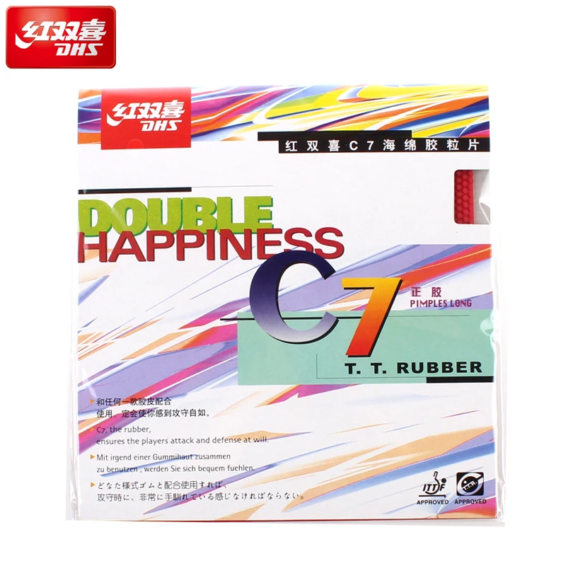 DHS C7 (Defense / Loop Spin) Long Pips-Out Table Tennis (PingPong) Rubber Without Sponge (Topsheet OX) | Спорт и развлечения