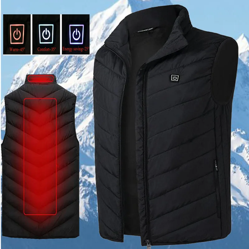 UnisexWinter уличная теплая умная USB Рабочая куртка без рукавов пальто регулируемая