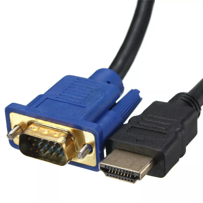 HDMI к VGA 1 8 м анти помех кольцо 1080 P HD штекер Мужской видео конвертер Кабель адаптер
