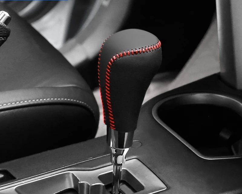 Black red line Для Toyota RAV4- кожаная центральная консоль переключения передач декоративный рукав ручной тормоз защитный рукав автомобильные аксессуары - Цвет: Black red line