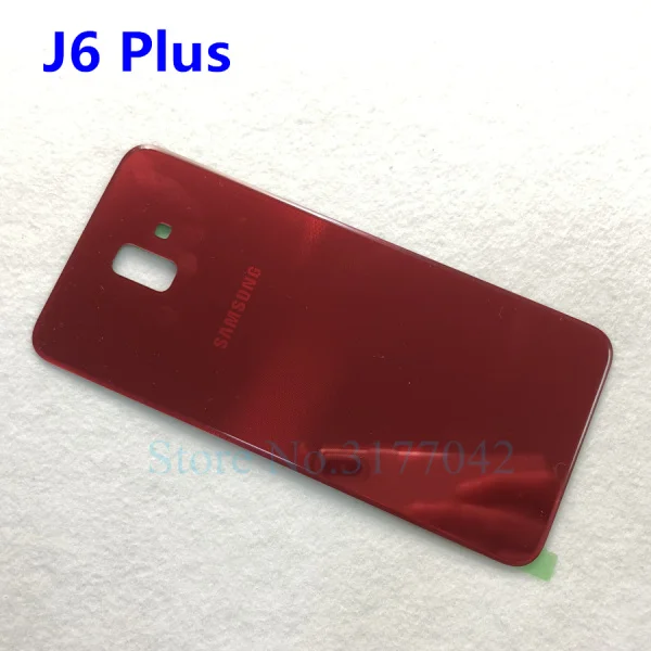 J6 Plus red Задняя крышка аккумулятора samsung J4+ J6+ для samsung Galaxy J4 Plus J415 J415F J6 Plus J610 J610F j6plus j4plus Задняя стеклянная крышка - Цвет: J6 Plus red