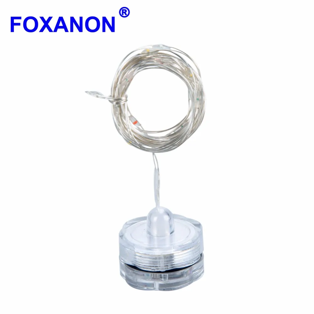 Foxanon LED string атмосфера ночник водонепроницаемый 2 м Свеча Освещение стола RGB DIY