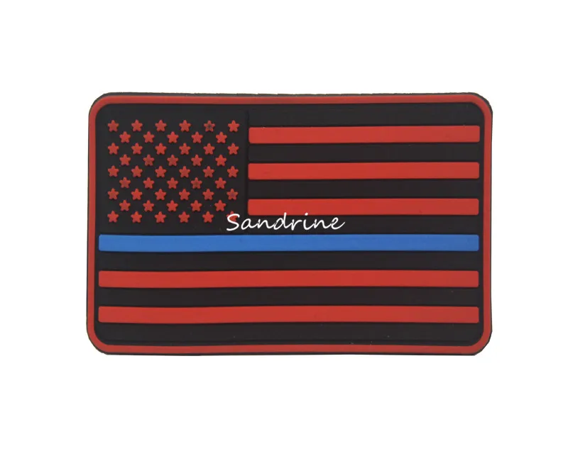 US Flag PVC Blue Line Military Army Tactical Rubber Patches For Clothes Clothing Emblem Appliques Badges | Дом и сад