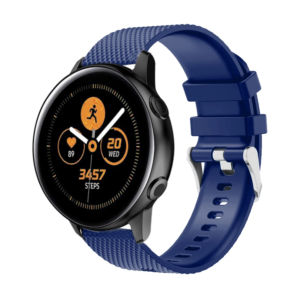 20 мм ремешок для часов силиконовый Samsung Galaxy watch Active band умные ремешки сменные Gear S2