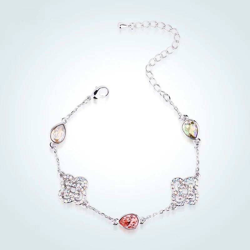 Warme Farben Fine Jewelry Bracelets Women Colorful Rhinestone Crystal Link Gift to Lady | Украшения и аксессуары