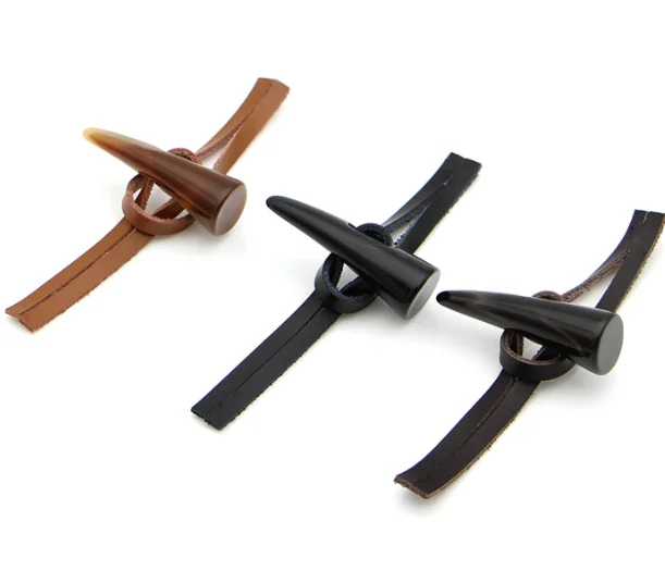 

4pairs Horn button with rope horn button coat button high-grade leather rope button men and women coat button wool button