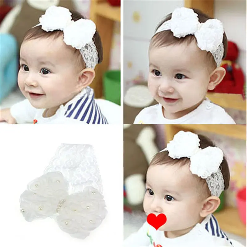 Hot Sale Children Hair Bands Headband Kids Accessories 1PC Baby Girls Pearl Bow Lace Flower Headwear | Детская одежда и обувь