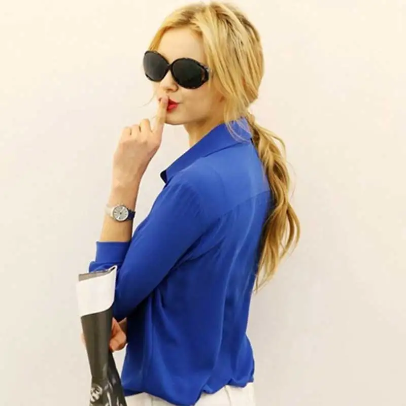 Женская мода XXL 5 видов цветов Рабочая одежда рубашки белый черный красный