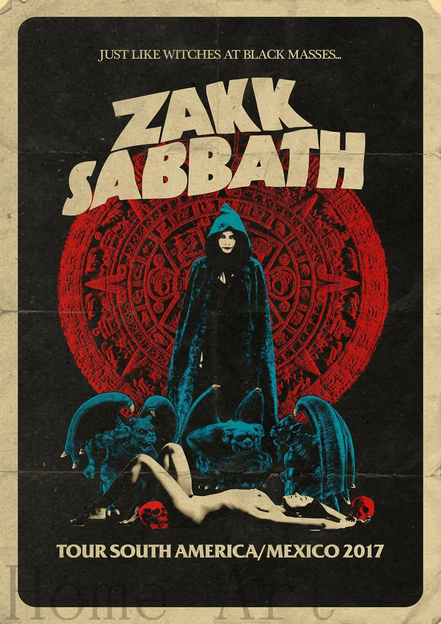Black Sabbath плакат музыка наклейки на стену Высокое разрешение белая бумага с покрытием украшение дома искусство дома - Цвет: Синий