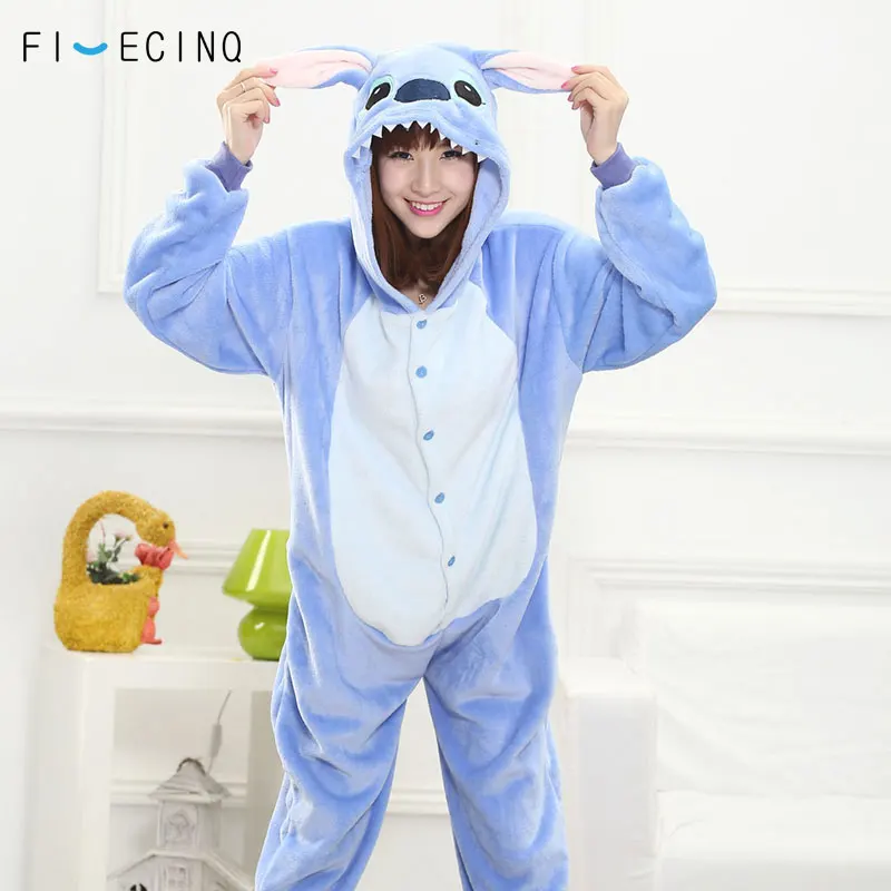 blue stitch Костюм животного для косплея для женщин и мужчин; Забавный комбинезон; фланелевый мягкий зимний теплый комбинезон; карнавальные вечерние костюмы - Цвет: blue stitch