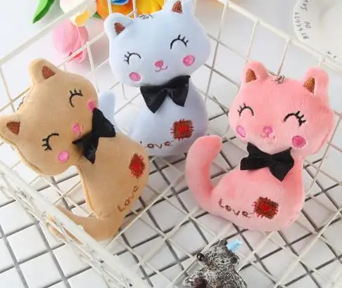 3 цвета новый плюшевый Кот маленького размера 8 см Набивная игрушка-брелок в виде