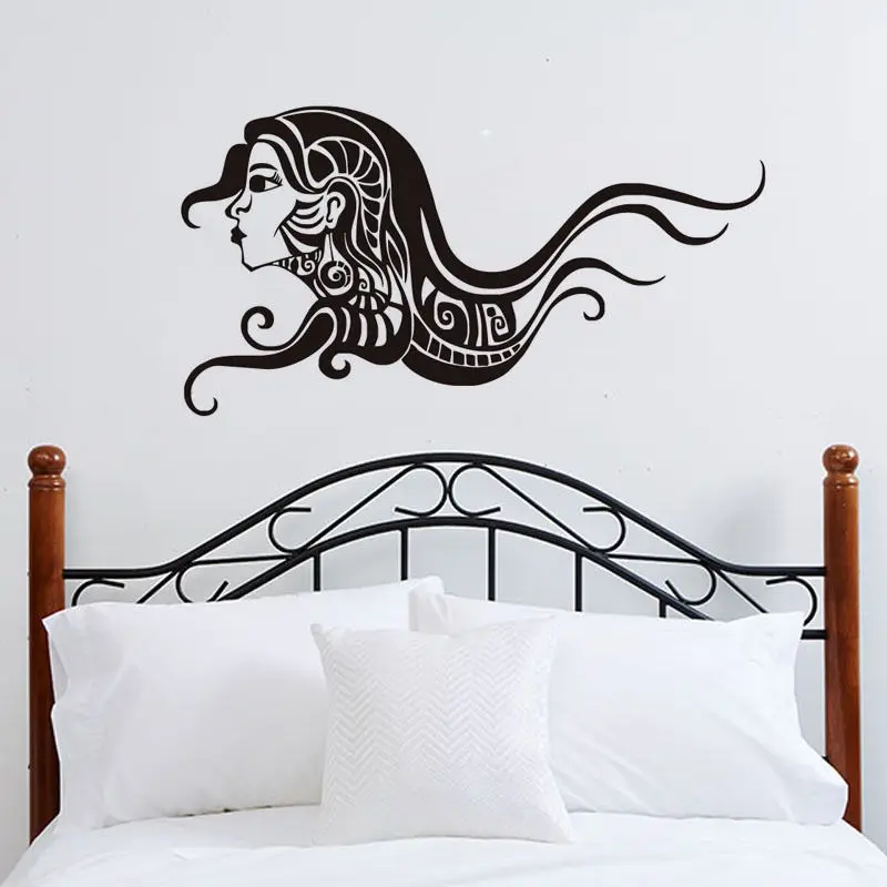 Для девочек Красота салон Наклейка на стену Племенной тема Парикмахерская