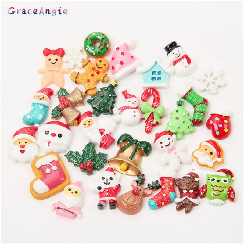 GraceAngie 20pcs/pack Bohemian Celebrity Style Diy Jewelry Accessories Gemstone Glass Patch Christmas Day Theme Happy Life | Украшения и