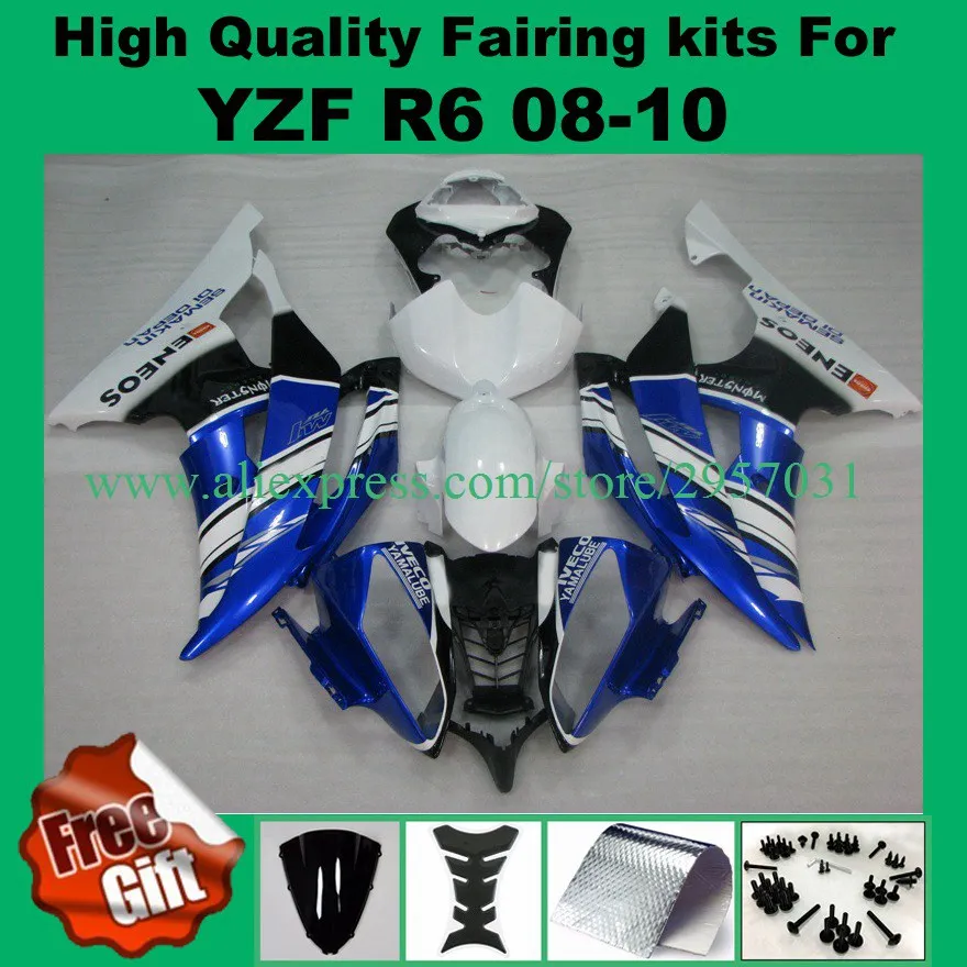 

Injection Fairings+9 gifts For Yamaha YZF R6 08 09 10 11 12 13 14 15 YZF-R6 2008-2015 Blue ENEOS ABS Motorcycle Fairing Kit