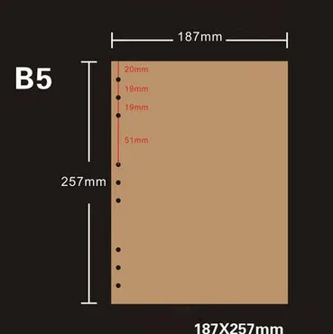 9 holes beige check 26 отверстий B5 крафт облицованная бумага B5 9 отверстий белая бумага спираль блокнот заправки проверить - Цвет: 9 holes beige check