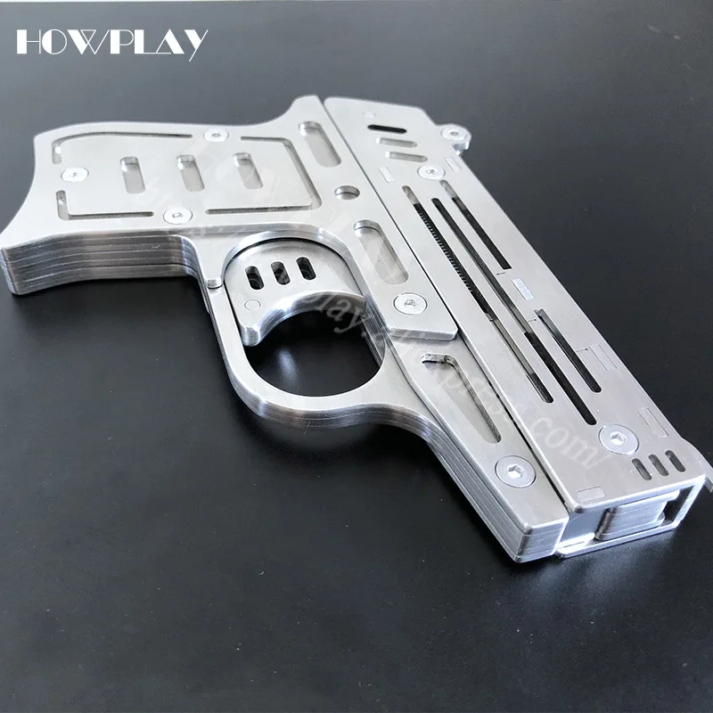 Howplay пистолет с резиновой лентой игрушка слайд стрельба игры из нержавеющей