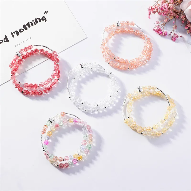 Двухслойные браслеты с бусинами и кристаллами для женщин девушек подарки на день