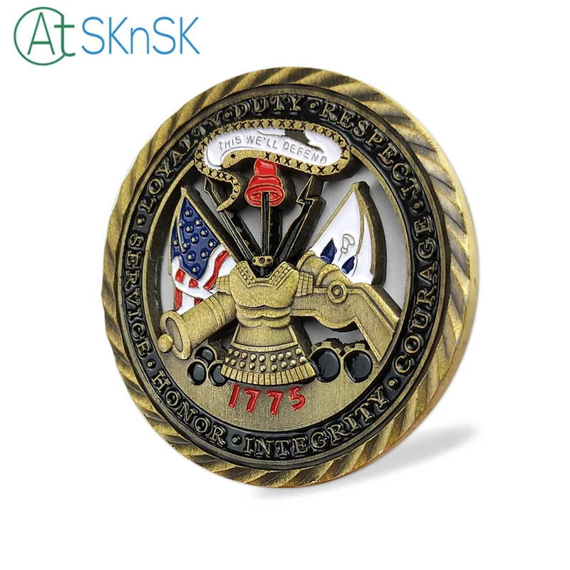50/100 шт./лот Новое поступление армия США Основные значения латунная монета