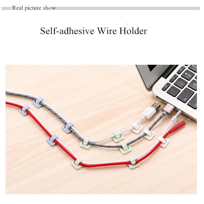 18pcs Household Organizer Wire Line Storage Desk Tidy Organiser Cord Lead USB Charger Holder Secure | Дом и сад