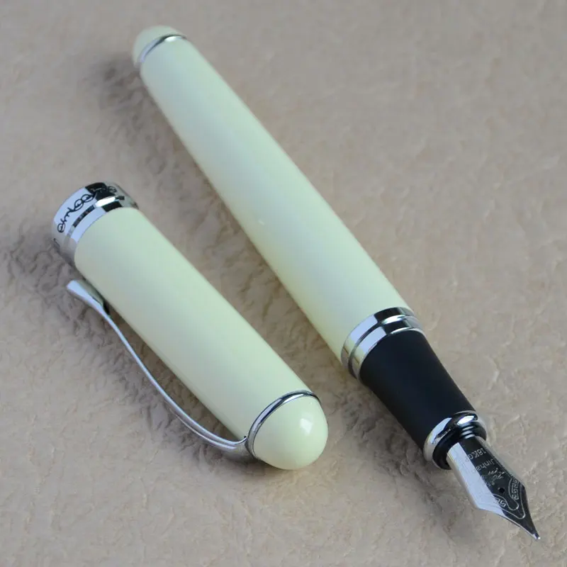 JINHAO X750 блестящий цвет слоновой кости белый и серебряный 0 7 мм Средний НИБ