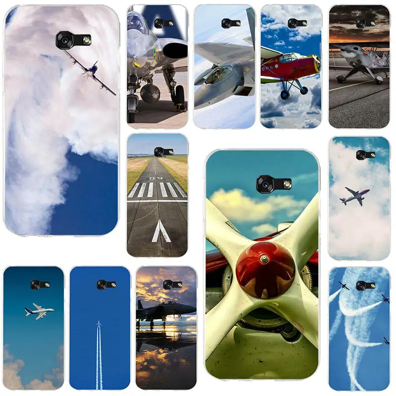 Clouds Sky Aircraft Colorful Air Plane Soft TPU Cell Phone Cases for Samsung Galaxy A3 A5 A7 J1 J2 J3 J4 J5 J6 J7 2016 2017 2018 |