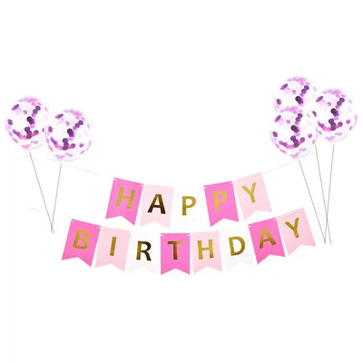 Birthday Set 14 Письмо с днем рождения шары флажки «С Днем Рождения» вечерние украшения шар на день рождения для девочек и мальчиков Детский праздничный костюм товары для вечеринки, дня рожденья - Цвет: Birthday Set 14