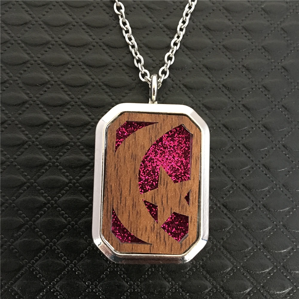 2019 New Wooden Locket Pendant Rectangle Magnetic Closure Charms Essential Oil Diffuser DIY Necklace Supplies | Украшения и
