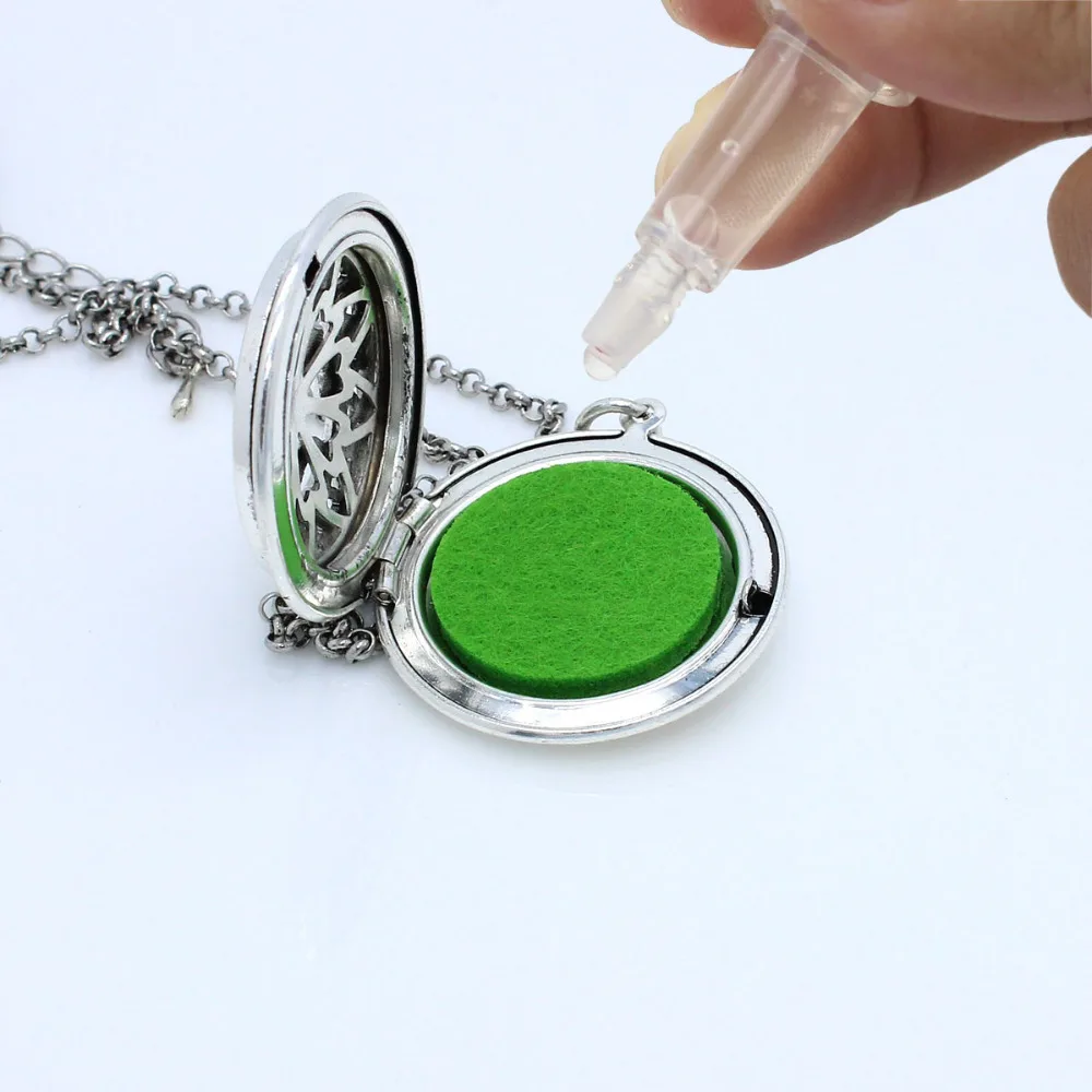Antique Silver Moola Mantra 3D Pendant Hollow Flower Locket Essential Oil Diffuser Aromatherapy Jewelry Chain Necklace With 7Pad | Украшения