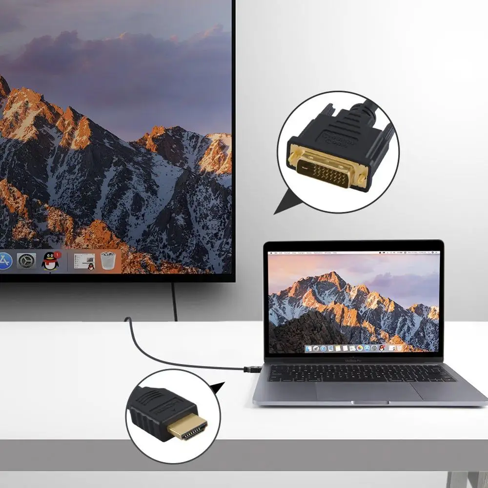 Кабель HDMI-совместимый со штекером DVI(24 + 1) позолоченный кабель HDTV-DVI поддержка 1080P 3D