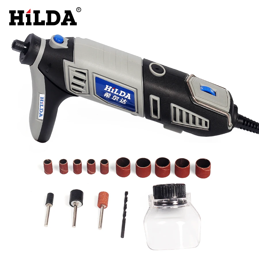 HILDA 220 В 180 Вт электрическая дрель Dremel Стильный Электрический вращающийся электроинструмент Мини-дрель с 14 аксессуарами набор электроинструмента