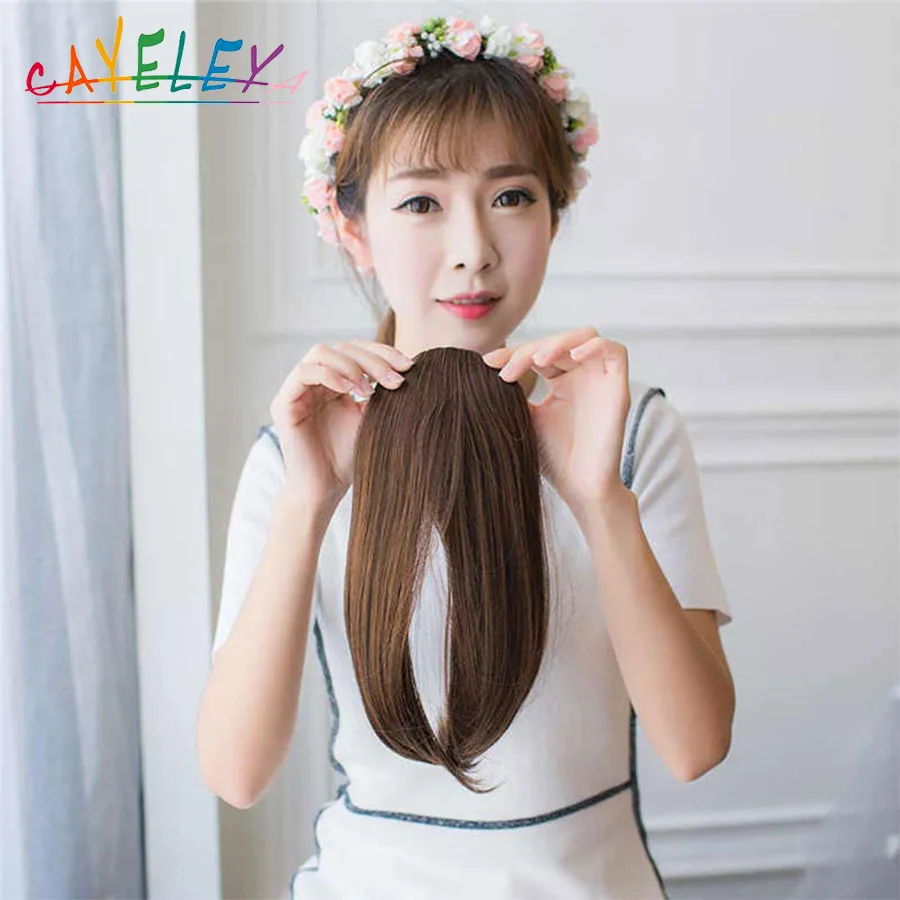 Cateleya Long Clip In on Front Hair Bang Side Girls Fake Fringe Synthetic Natural Straight High Temperature | Игрушки и хобби
