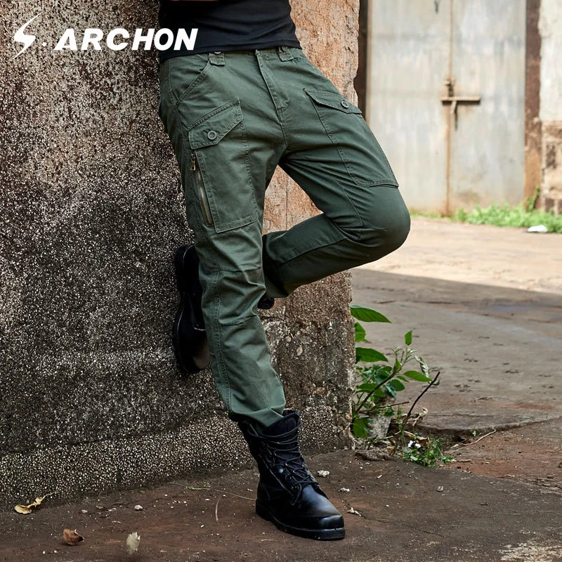 Брюки карго S.ARCHON мужские тактические свободные дышащие штаны в стиле милитари