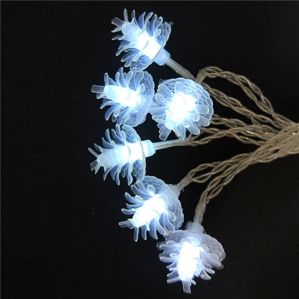 Белый YIYANG 2 м 20LED батарея питание сосновый конус Фея гирлянда вечерние свадебные украшения дома Рождественская елка огни - Испускаемый цвет: Белый