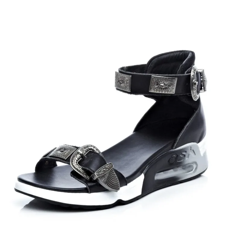 Горячая продажа 2015 Натуральная Кожа женские сандалии с открытым носком пряжки