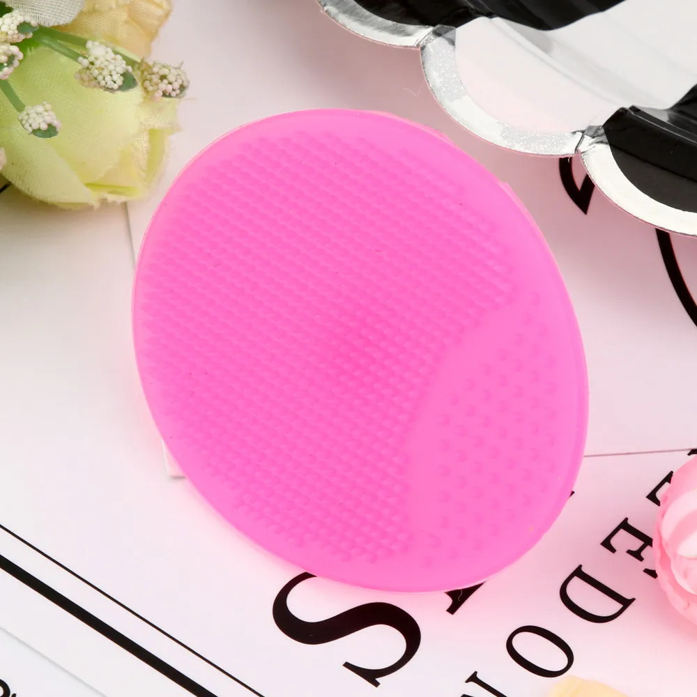 Hot Pink Силиконовый для мойки щетка для очистки кожи черные точки силиконовый косметический моющий коврик, отшелушивающий для лица, очищающая кисть для лица - Цвет: Hot Pink