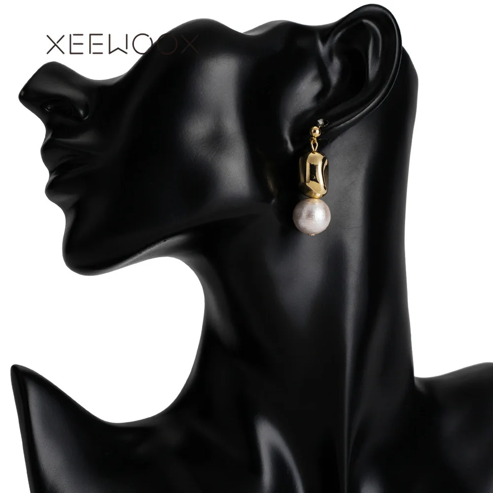 XEEWOOX 2019 New Elegant Fashion Imitation Pearl Dangle Earrings Gold Big Drop Jewelry Gifts For Women Gift | Украшения и