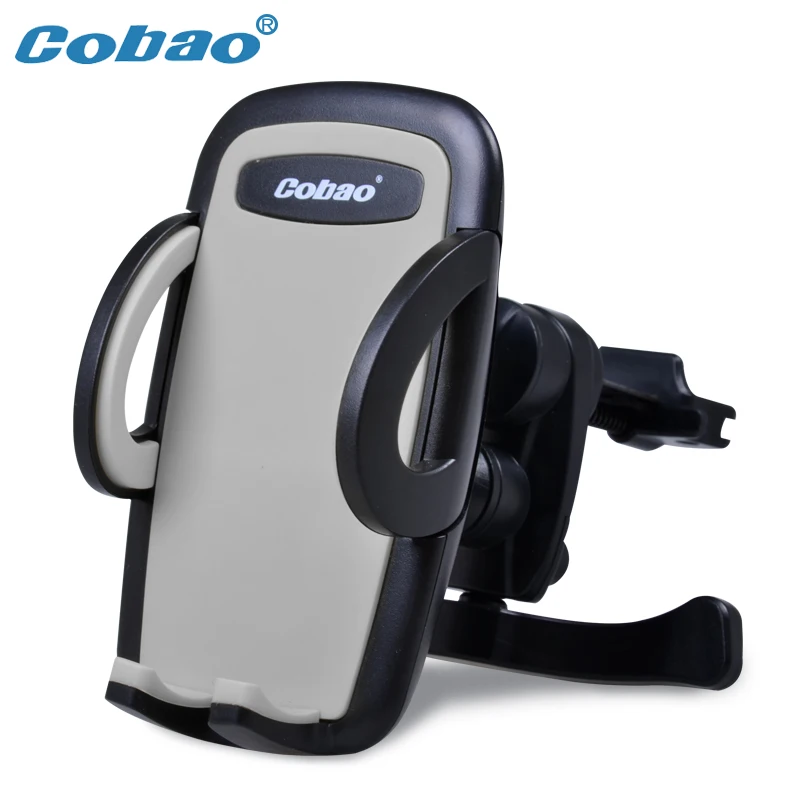 Cobao Универсальный Автомобильный держатель для телефона, держатель на вентиляционное отверстие, подставка для apple Iphone 5, 5S, 5c, SE, 6, 7 plus, Galaxy, xiaomi, redmi, huawei - Цвет: Grey