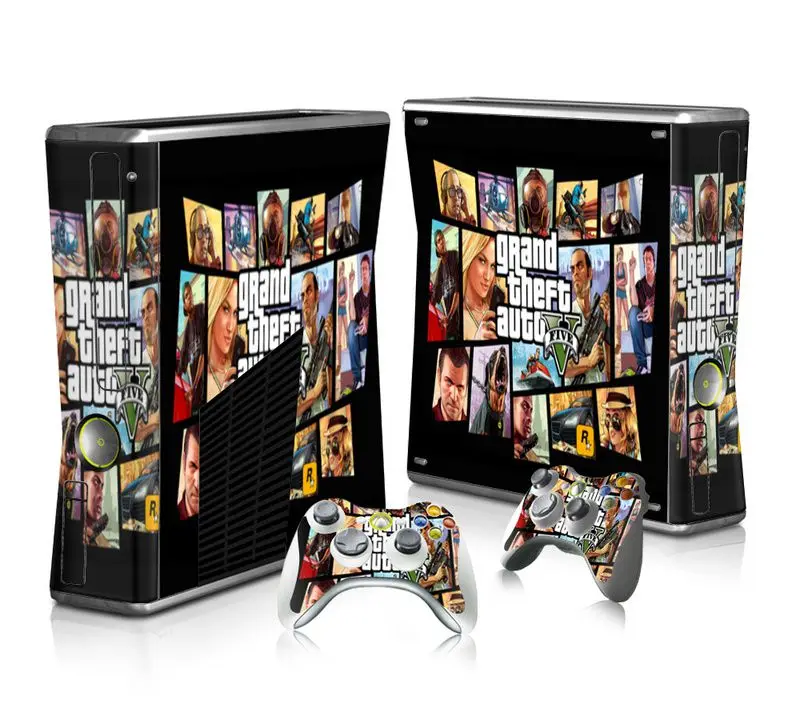Виниловая защитная пленка на кожу для Microsoft Xbox 360 Slim и наклейки 2 пульта XBOX360